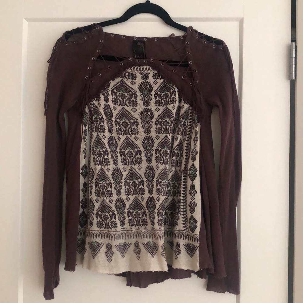 Free people lace up blouse